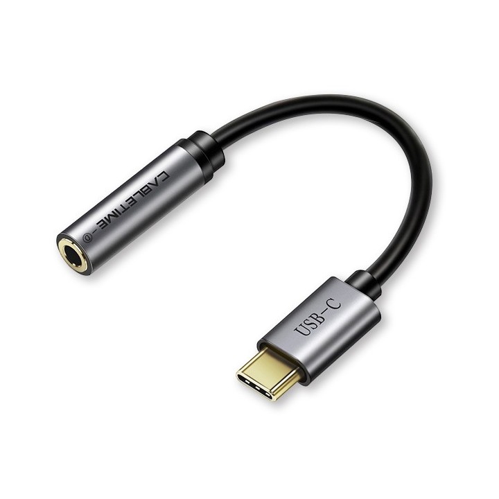 CABLETIME καλώδιο USB Type-C σε 3.5mm C160, Digital Version, 0.1m, μαύρο