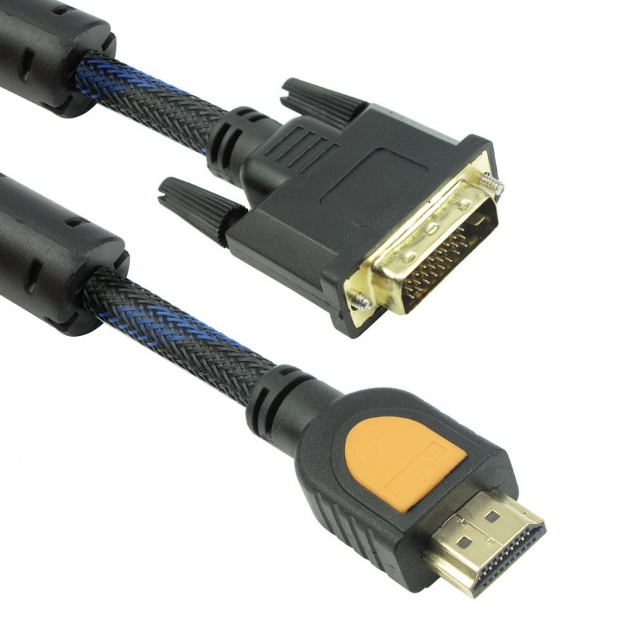 HDMI σε DVI καλώδιο Υψηλής ποιότητας καλώδιο με επίχρυσους ακροδέκτες Golden Plate 3 Μέτρα 