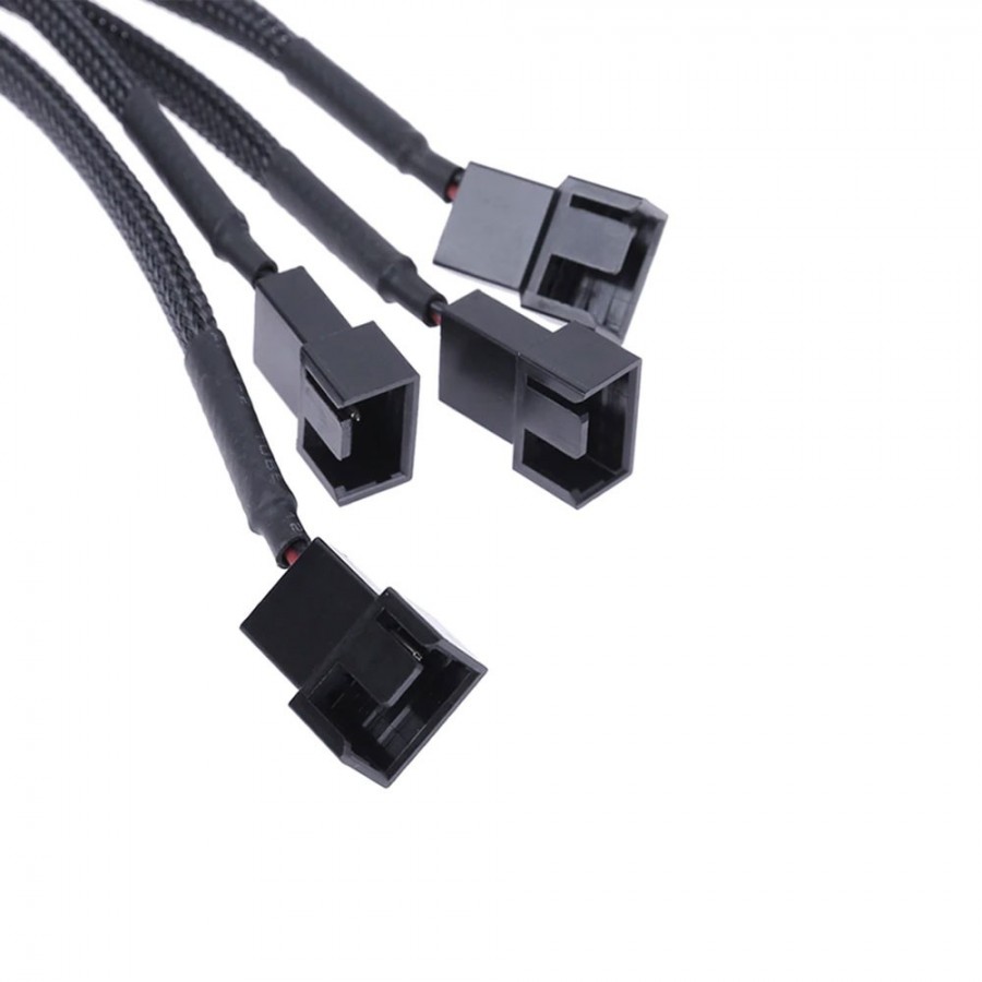 Y-Splitter 4-Pin Molex - 4x 2-Pin Fan Cable 0.30m Mαύρο