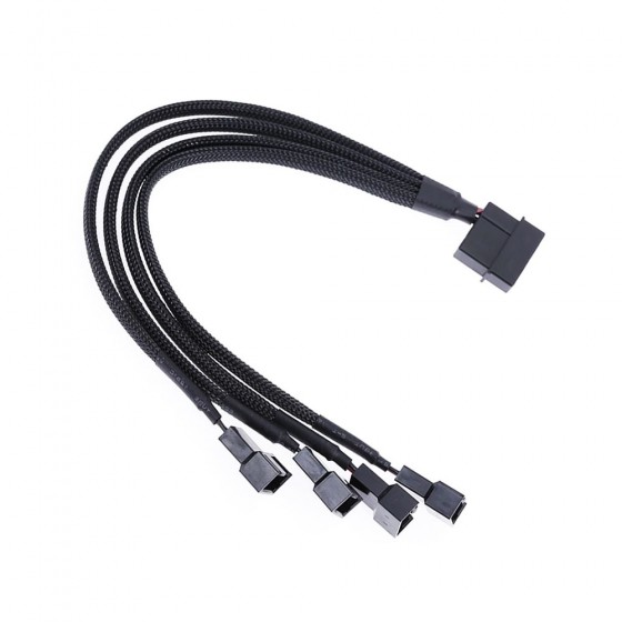Y-Splitter 4-Pin Molex - 4x 2-Pin Fan Cable 0.30m Mαύρο