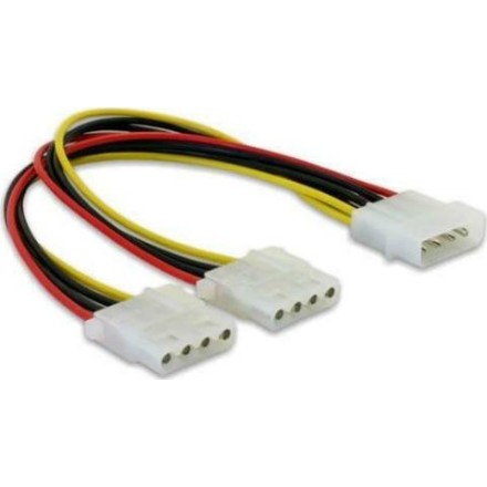 Valueline 4-Pin Molex male - 2x 4-Pin Molex female Cable 0.15m (VLCP74020V015)
