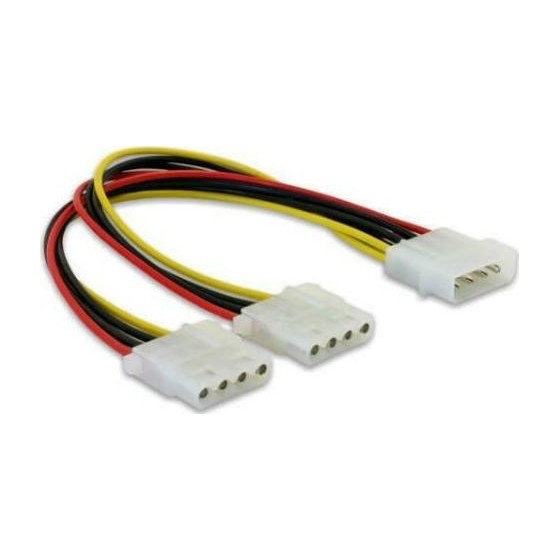 Valueline 4-Pin Molex male - 2x 4-Pin Molex female Cable 0.15m (VLCP74020V015)