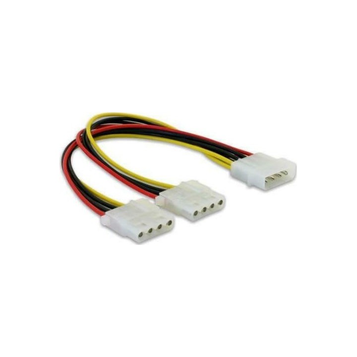Valueline 4-Pin Molex male - 2x 4-Pin Molex female Cable 0.15m (VLCP74020V015)