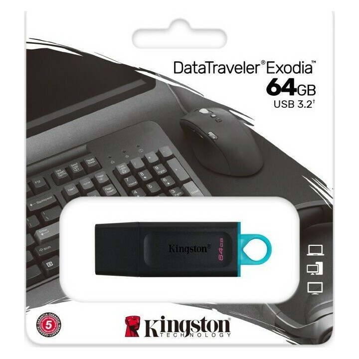 Kingston Flash Disk 64GB DataTraveler Exodia USB 3.2 Gen 1 (DTX/64GB)