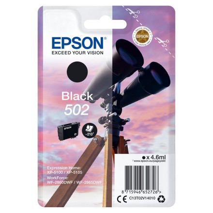 Epson Μελάνι Epson 502 Black(C13T02V14010)