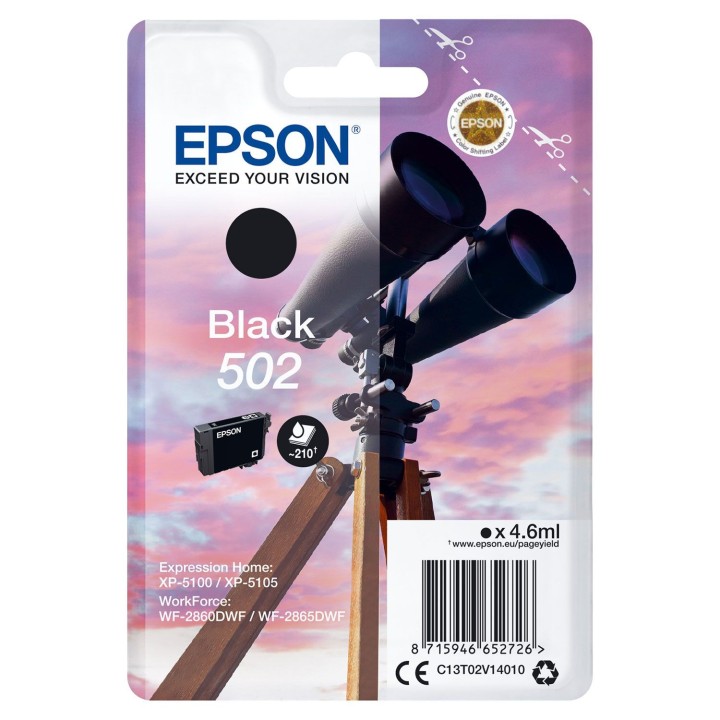 Epson Μελάνι Epson 502 Black(C13T02V14010)