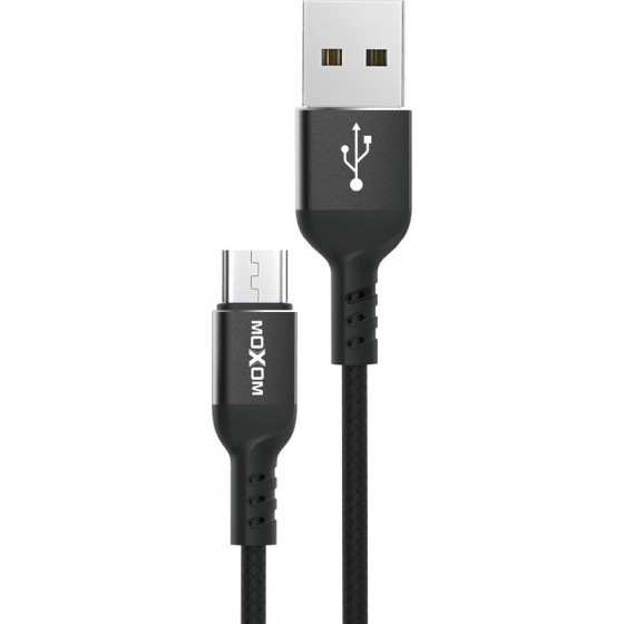 Moxom Braided USB 2.0 to micro USB Cable Μαύρο 3m (MX-CB43)