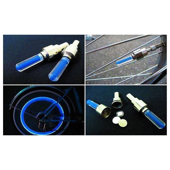 Καπάκι βαλβίδας ποδηλάτου BIKE-0031, LED, 6.5cm, 2τμχ, μπλε