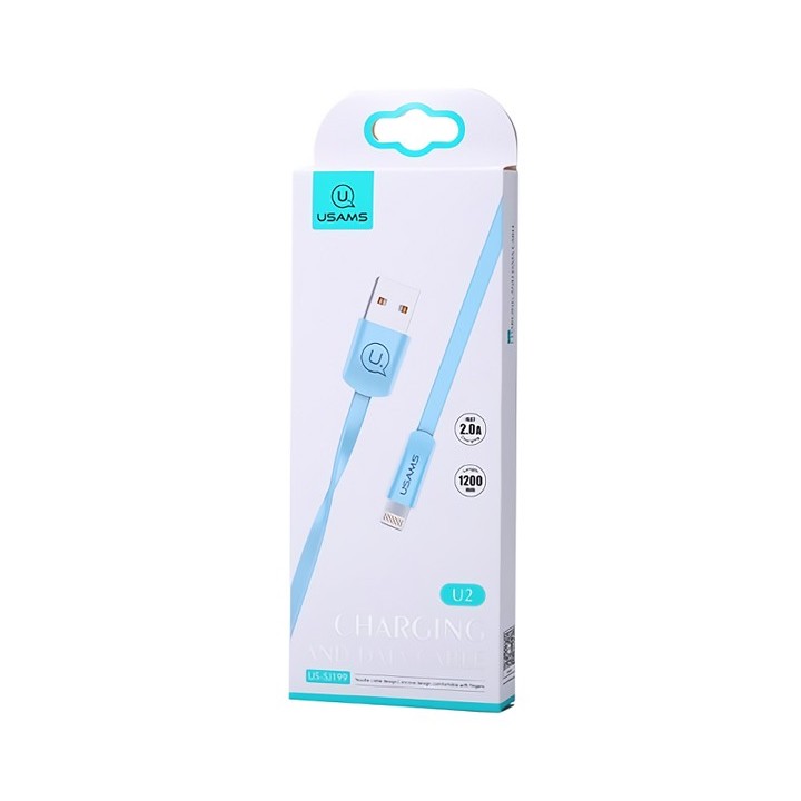 USAMS Καλώδιο USB σε Lightning US-SJ199, 1.2m, μπλε
