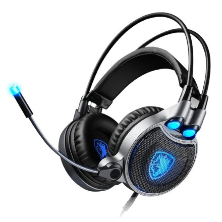 SADES gaming headset SA-R1, USB, 50mm, 7.1CH, LED, μαύρο