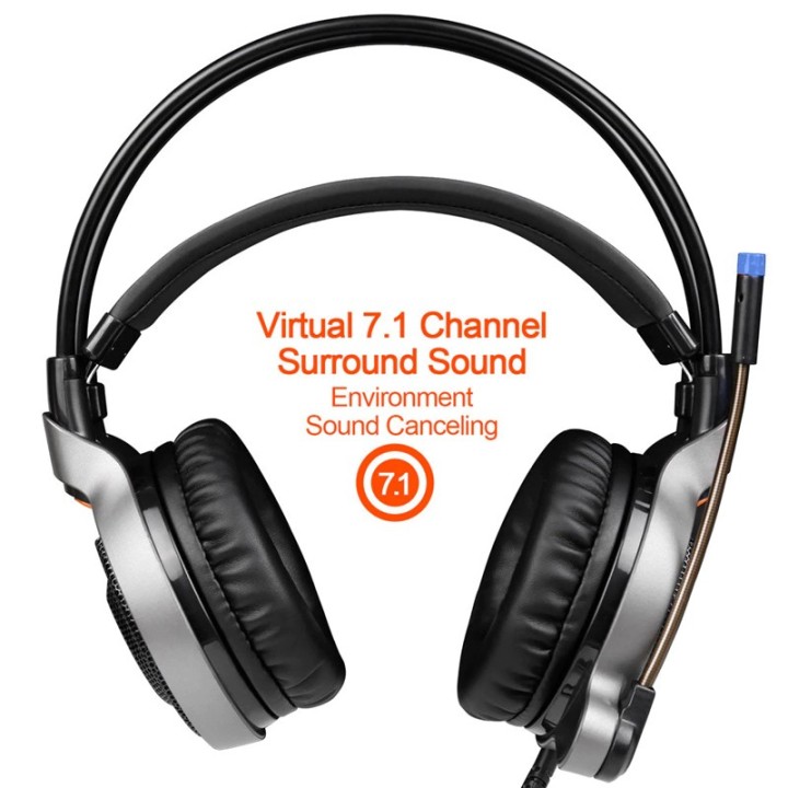 SADES gaming headset SA-R1, USB, 50mm, 7.1CH, LED, μαύρο