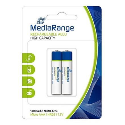 MEDIARANGE επαναφορτιζόμενη μπαταρία Micro AAA (HR03), 1000mAh, 2 τμχ
