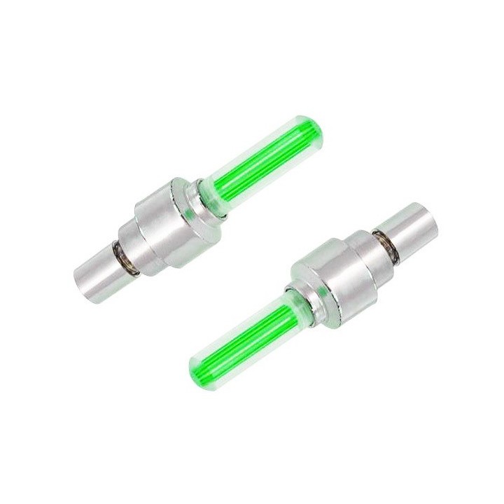 Καπάκι βαλβίδας ποδηλάτου BIKE-0030, LED, 6.5cm, 2τμχ, πράσινο