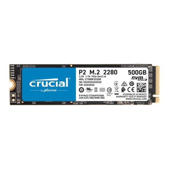 Crucial P2 M.2 500 GB PCI Express 3.0 NVMe (CT500P2SSD8)