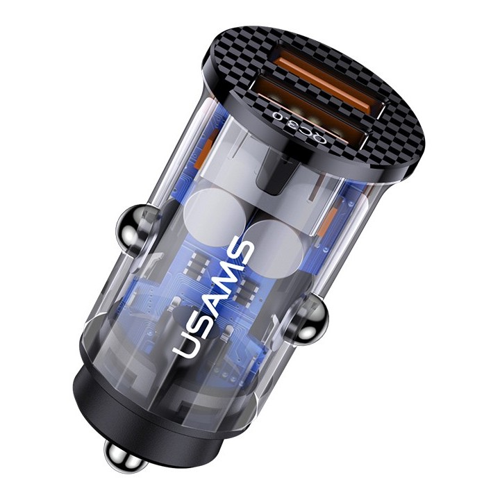 USAMS USB φορτιστής αυτοκινήτου US-CC122, 2x USB, 36W, διάφανος