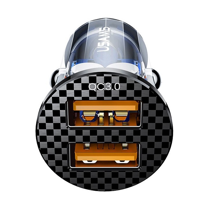 USAMS USB φορτιστής αυτοκινήτου US-CC122, 2x USB, 36W, διάφανος