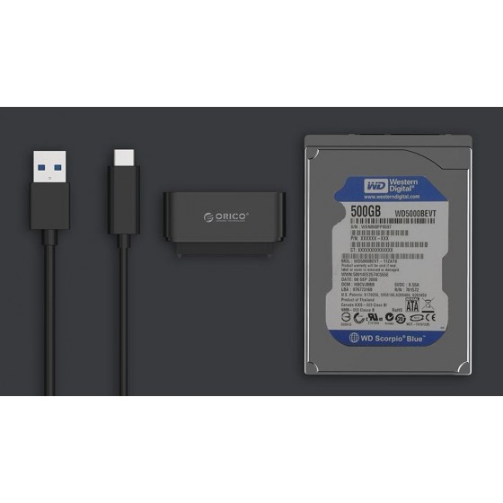 ORICO αντάπτορας SATA σε USB 3.0 για 2.5" HDD/SSD 20UTS, 5Gbps, μαύρος(20UTS-BK-BP)