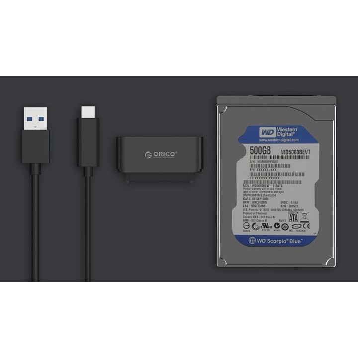 ORICO αντάπτορας SATA σε USB 3.0 για 2.5" HDD/SSD 20UTS, 5Gbps, μαύρος(20UTS-BK-BP)