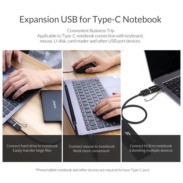ORICO αντάπτορας USB Type-C σε USB 3.0 CBT-UT01, μαύρος(CBT-UT01-BK-BP)