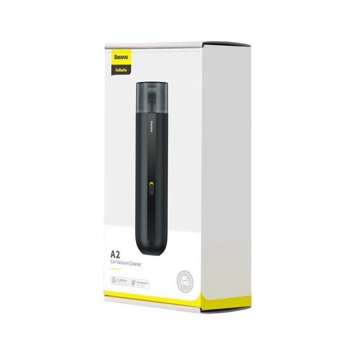 Baseus A2 Ηλεκτρικό Σκουπάκι Αυτοκινήτου 70W, 5000Pa, Με Εξαρτήματα, Επαναφορτιζόμενο - CRXCQA2-01, Μαύρο