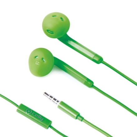 Celly Color Stereo Earphone Green(FUN35GN)