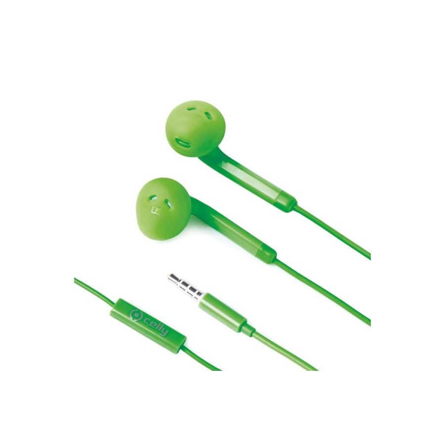 Celly Color Stereo Earphone Green(FUN35GN)