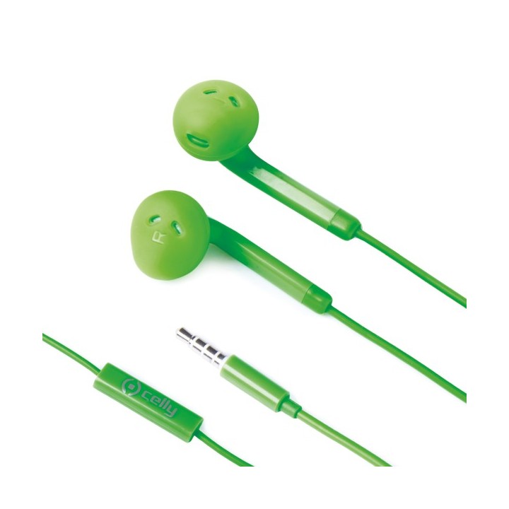 Celly Color Stereo Earphone Green(FUN35GN)