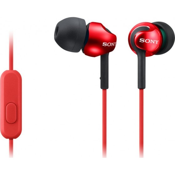 Sony MDR-EX110AP In-ear Handsfree με Βύσμα 3.5mm Κόκκινο(MDREX110APR.CE7)