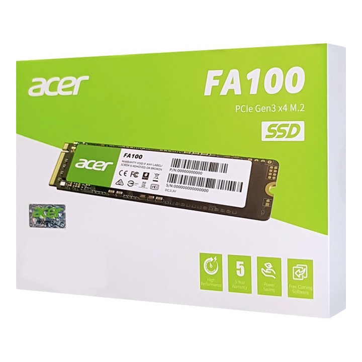 ACER SSD PCIe Gen3x4 M.2 2280 FA100, 256GB, 3300-2700MB/s