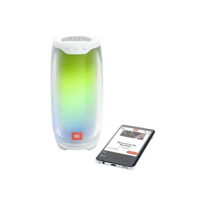 JBL Pulse 4 Αδιάβροχο Ηχείο Bluetooth 20W με 12 ώρες Λειτουργίας White (JBLPULSE4WHT)