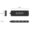 ORICO USB 2.0 Hub FL01, 4x USB, μαύρο