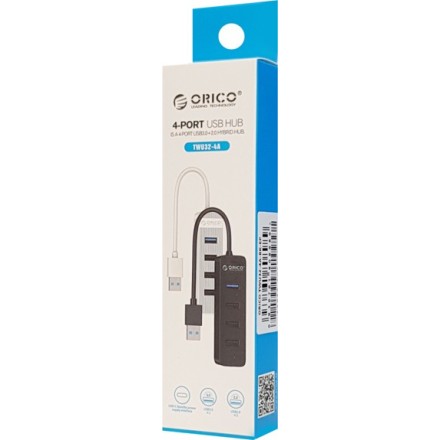 ORICO USB HUB TWU32-4A, 1X USB TYPE-C, 4X USB PORTS, ΜΑΥΡΟ