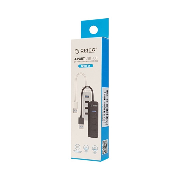 ORICO USB HUB TWU32-4A, 1X USB TYPE-C, 4X USB PORTS, ΜΑΥΡΟ