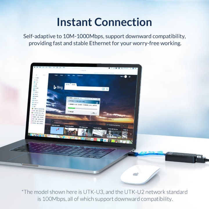 ORICO αντάπτορας USB 3.0 σε ethernet UTK-U3, 1 Gbps, μαύρο