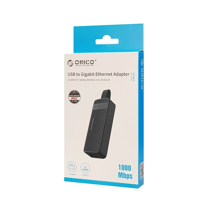 ORICO αντάπτορας USB 3.0 σε ethernet UTK-U3, 1 Gbps, μαύρο