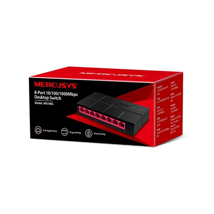 MERCUSYS Desktop Switch MS108G, 8x 10/100/1000 Mbps, Ver. 1