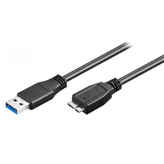POWERTECH καλώδιο USB 3.0 σε USB Micro-B CAB-U142, 0.5m, μαύρο
