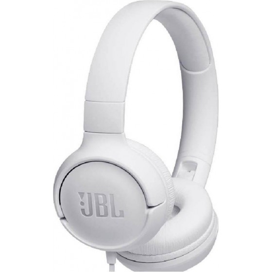 JBL Tune 500 Ενσύρματα On Ear Ακουστικά Λευκά 1-button Mic/Rem (White)(JBLT500WHT)
