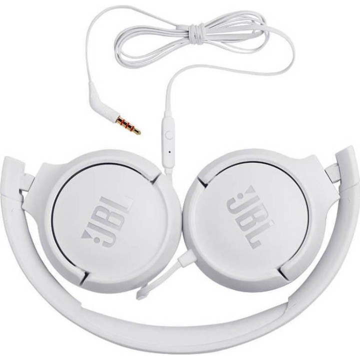 JBL Tune 500 Ενσύρματα On Ear Ακουστικά Λευκά 1-button Mic/Rem (White)(JBLT500WHT)