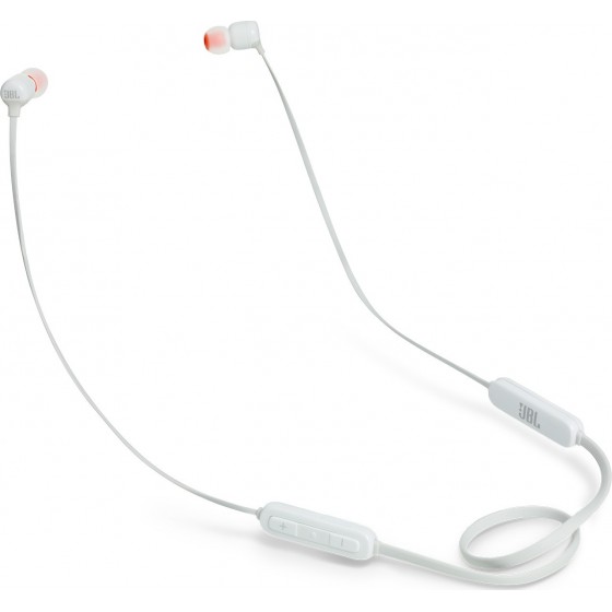 JBL T110BT In Ear Bluethoth Headphones 3-button Mic/Remote (White) (JBLT110BTWHT)