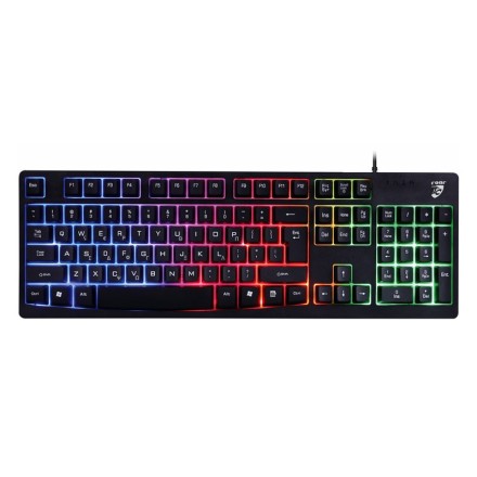 ROAR gaming πληκτρολόγιο RR-0005, ενσύρματο, αθόρυβα πλήκτρα, RGB, μαύρο με αγγλικούς και ελληνικούς χαρακτήρες