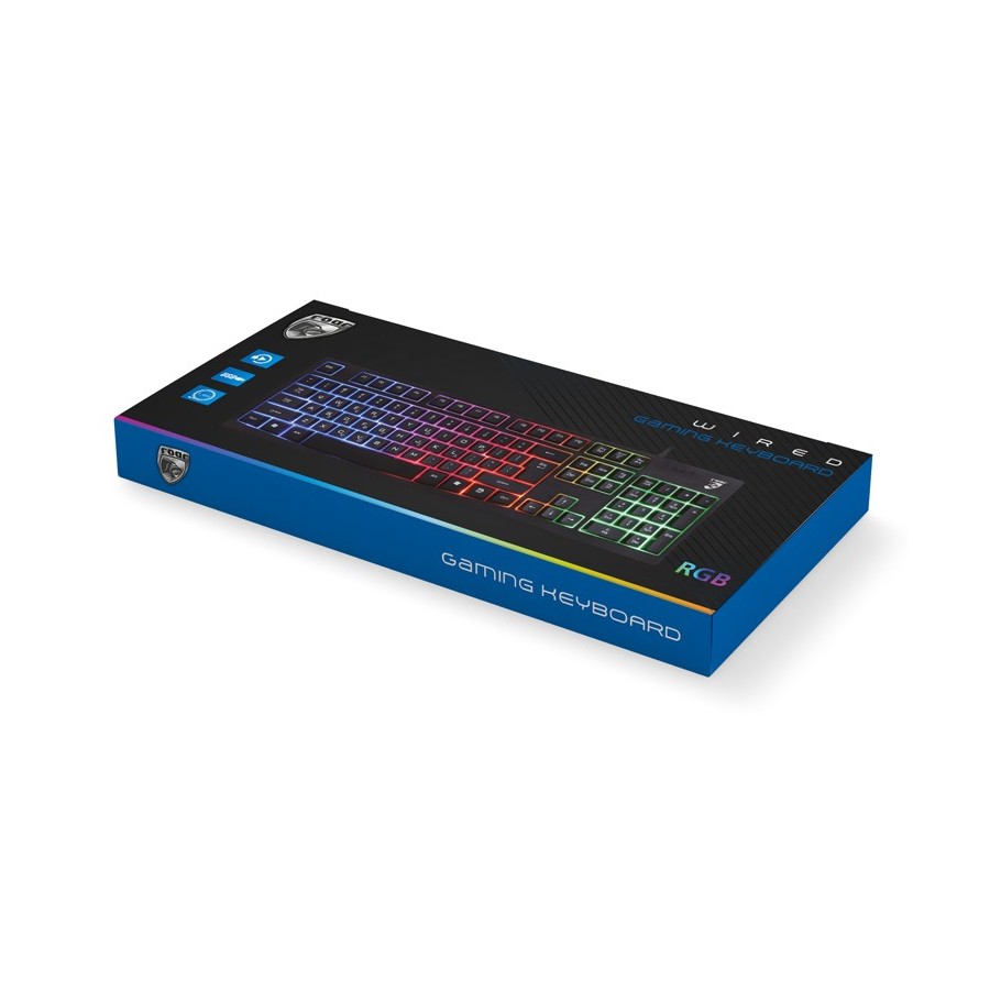 ROAR gaming πληκτρολόγιο RR-0005, ενσύρματο, αθόρυβα πλήκτρα, RGB, μαύρο με αγγλικούς και ελληνικούς χαρακτήρες