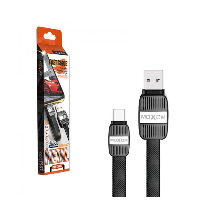 Καλώδιο Σύνδεσης/Φόρτισης Moxom MX-CB04 Type-C 2.4A Black (1m)