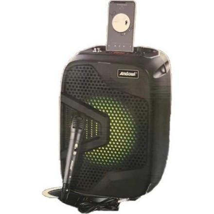 Andowl Σύστημα Karaoke με Ενσύρματα Μικρόφωνα Q-YX501A σε Μαύρο Χρώμα