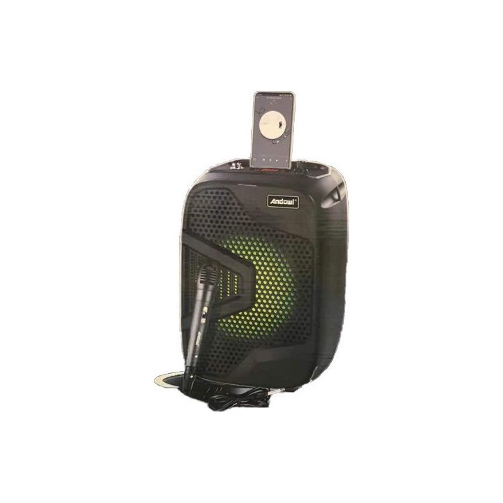 Andowl Σύστημα Karaoke με Ενσύρματα Μικρόφωνα Q-YX501A σε Μαύρο Χρώμα