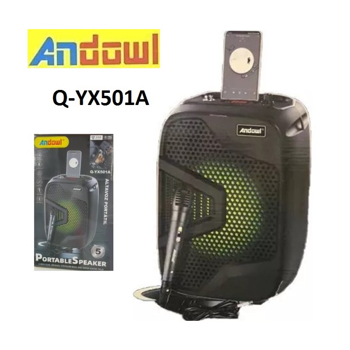 Andowl Σύστημα Karaoke με Ενσύρματα Μικρόφωνα Q-YX501A σε Μαύρο Χρώμα