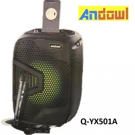Andowl Σύστημα Karaoke με Ενσύρματα Μικρόφωνα Q-YX501A σε Μαύρο Χρώμα