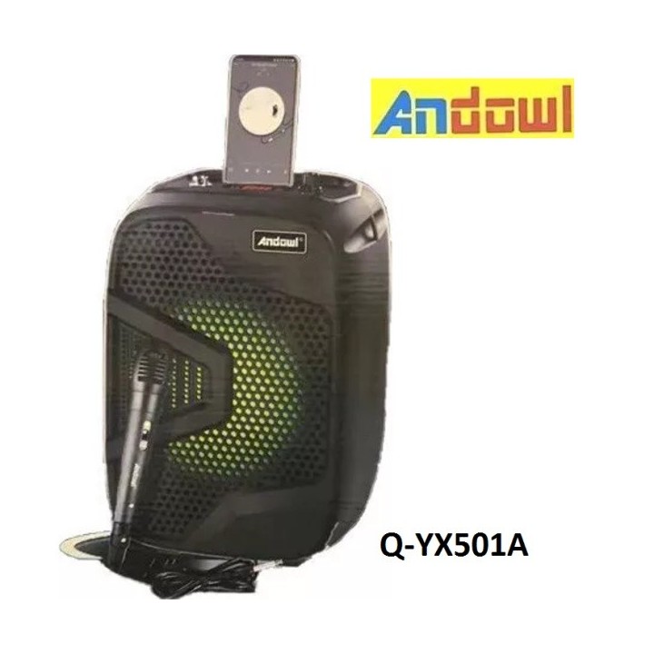 Andowl Σύστημα Karaoke με Ενσύρματα Μικρόφωνα Q-YX501A σε Μαύρο Χρώμα
