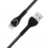 MOXOM MX-CB57 Cables 4 LED LIGHT CHANGE Fast Charge Quality For Every Phone (Lightning iphone) Μαύρο 1 μέτρο