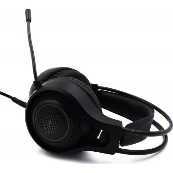 Moxom Mx-EP22 headphone 3D surround sound adjustable mic gaming led light headset earphone earbuds stereo sound music Μάυρο